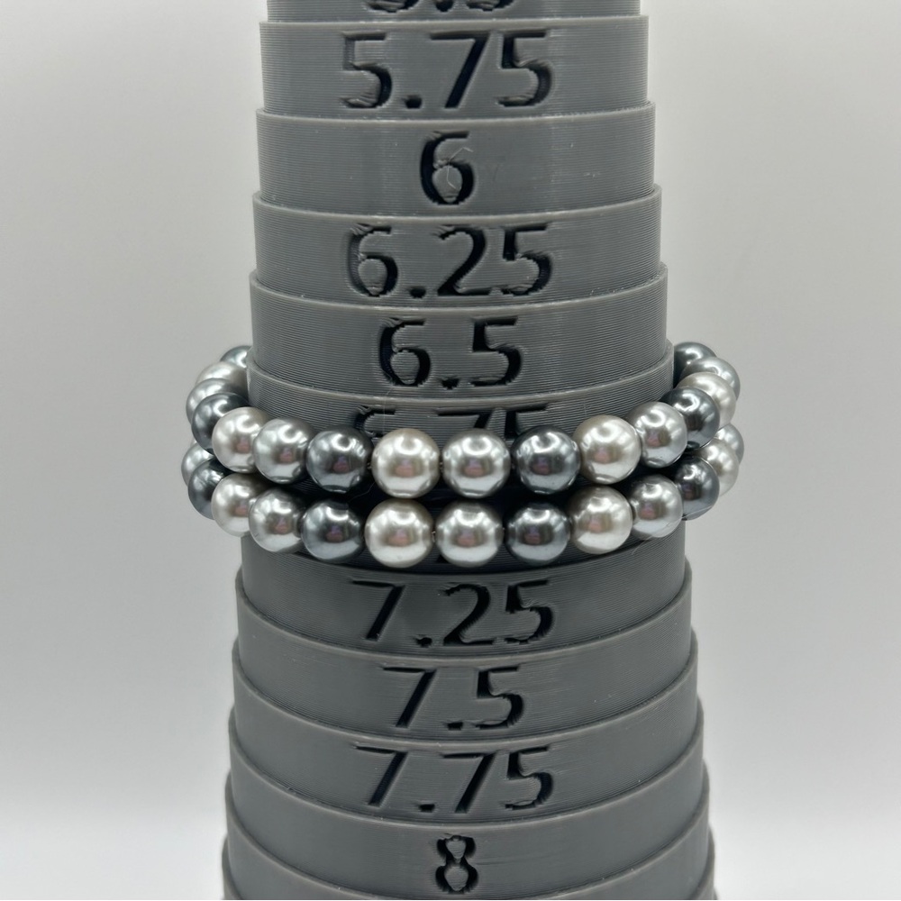 Luminous Napier Double Stranded Silver and Gray Pearl Bracelet